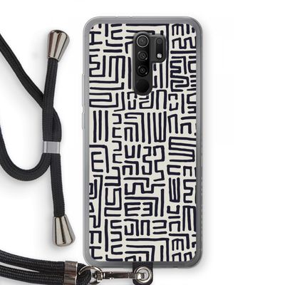 Moroccan Print: Xiaomi Redmi 9 Transparant Hoesje met koord