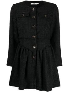 b+ab robe courte en tweed à boutonnière - Noir