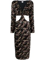 MaryJane Claverol robe mi-longue à sequins - Noir