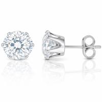 LGT Jewels Stud oorbellen Edelstaal Classic Round Transparent 4mm