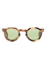 Lesca lunettes de soleil Crown à monture ronde - Marron
