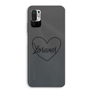 Forever heart black: Xiaomi Redmi Note 10 5G Transparant Hoesje