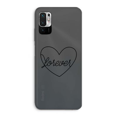 Forever heart black: Xiaomi Redmi Note 10 5G Transparant Hoesje