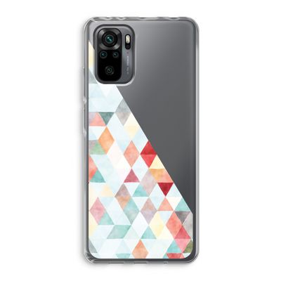 Gekleurde driehoekjes pastel: Xiaomi Redmi Note 10 Pro Transparant Hoesje