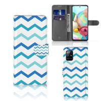 Samsung Galaxy A71 | Telefoon Hoesje | Zigzag Blauw