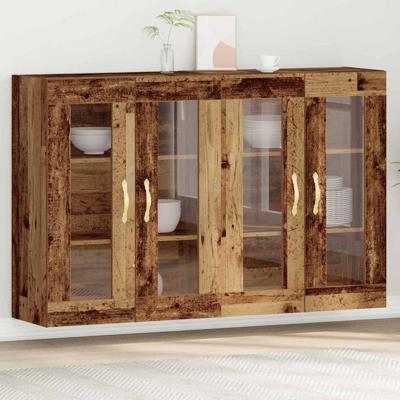 Wandkasten 2 stuks Oude Hout 69,5 x 34 x 90 cm Gelaagd Hout