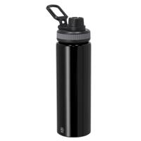 Waterfles/drinkfles sport bidon Fitmaster - zwart - 800 ml - aluminium - schroefdop - thumbnail