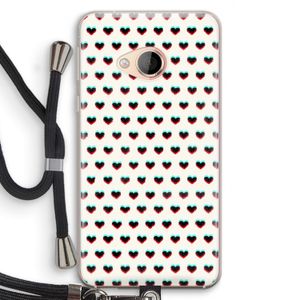 Hartjes: HTC U Play Transparant Hoesje met koord