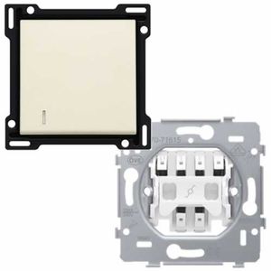 Niko wisselcontroleschakelaar met 4 aansluitklemmen 10A 250V incl. wip creme