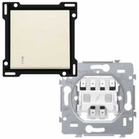 Niko wisselcontroleschakelaar met 4 aansluitklemmen 10A 250V incl. wip creme