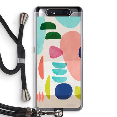 Bold Rounded Shapes: Samsung Galaxy A80 Transparant Hoesje met koord