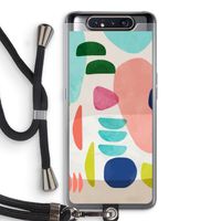 Bold Rounded Shapes: Samsung Galaxy A80 Transparant Hoesje met koord