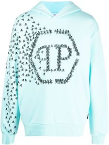 Philipp Plein hoodie à logo imprimé - Bleu