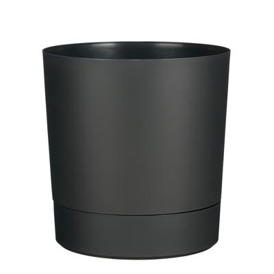 Mica Decorations Bloempot Coco - met onderschaal - antraciet - H40 x D38 cm - kunststof