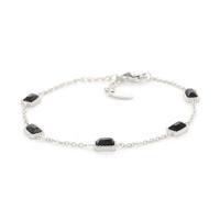 Kalli Armband met Black Rectangle Stones Zilver