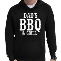 Dads bbq en grill bbq / barbecue cadeau hoodie zwart voor heren - thumbnail