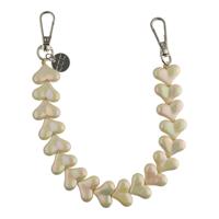 Telefoonkoord Heart - Beige Glimmend - Zilver Telefoonkoord Heart - Beige Glimmend - Zilver