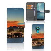 Nokia 3.4 | Telefoonhoesje | Met pasjeshouder | Olifanten