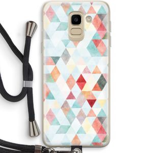 Gekleurde driehoekjes pastel: Samsung Galaxy J6 (2018) Transparant Hoesje met koord