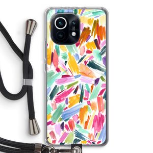 Watercolor Brushstrokes: Xiaomi Mi 11 Transparant Hoesje met koord