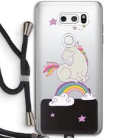 Regenboog eenhoorn: LG V30 Transparant Hoesje met koord