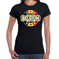 Have fear Belgium is here / Belgie supporter t-shirt zwart voor dames - thumbnail