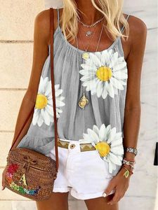 Casual Sleeveless Floral Printed Tank Top