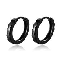 LGT JWLS Heren Oorringen Zwart - Oorbellen met Golfpatroon - Minimalistisch & Stijlvol