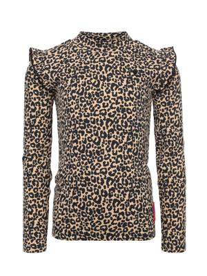 LOOXS Little winter crinckle top meisjes - zand - luipaard