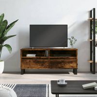 Tv-meubel 100x34,5x44,5 cm bewerkt hout gerookt eikenkleurig - thumbnail