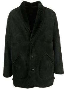 Burberry Pre-Owned manteau boutonné en peau de mouton (années 2000) - Vert