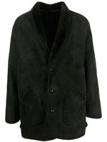 Burberry Pre-Owned manteau boutonné en peau de mouton (années 2000) - Vert