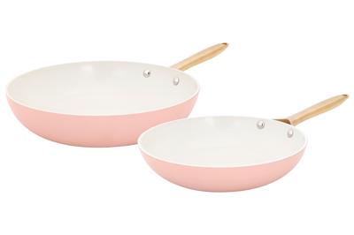 Cookinglife Koekenpannenset Style Roze - ø 24 & 28 cm - keramische anti-aanbaklaag - geschikt voor alle warmtebronnen
