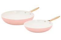Cookinglife Koekenpannenset Style Roze - ø 24 & 28 cm - keramische anti-aanbaklaag - geschikt voor alle warmtebronnen