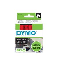 Labeltape Dymo LabelManager D1 polyester 9mm zwart op rood | 5 stuks