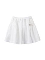 Familiar broderie-anglaise flared skirt - Blanc - thumbnail