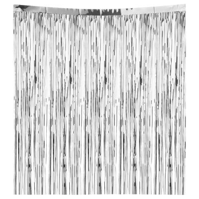 Engelenhaar/lametta slierten - 2x - zilver - 50 x 50 cm - folie - kerstboomversiering