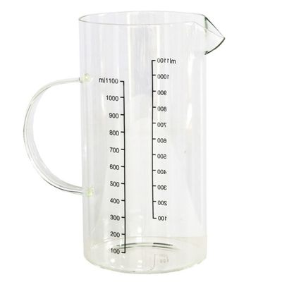 Keuken maatbeker/mengbeker - glas - transparant - 1100 ml