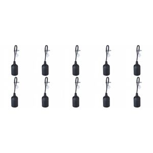 Verhuisfitting 10 Stuks - E27 Fitting/Houder - Kunststof Zwart 15cm Draad