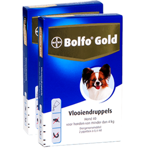 Bolfo Gold 40 hond (<4 kg) - 2 pip