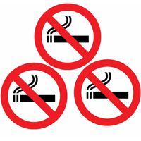 Sticker verboden te roken 14.8 cm rond - 6 st - Niet roken - Verbodsborden - Feeststickers - thumbnail