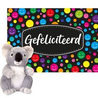 Keel toys - Cadeaukaart Gefeliciteerd met knuffeldier koala 18 cm