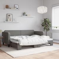 Slaapbank met onderschuifbed 80x200 cm stof donkergrijs