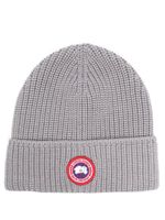 Canada Goose bonnet nervuré à patch logo - Gris - thumbnail