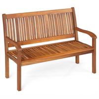 Houten Tuinbank Stevige Tuinbank voor 2 Personen met Gebogen Rugleuning & Brede Armleuningen 126 x 63 x 91 cm