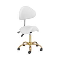 Zadelstoel - 55 - 69 cm - 150 kg - wit/goud