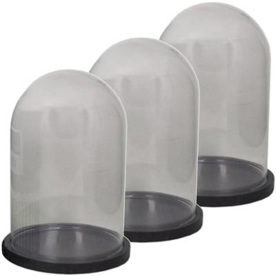 Floran stolp op plateau - 3x - zwart - glas - D15xH25 cm - decoratie - woonaccessoires