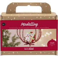 Creativ Company Mini hobbyset boetseren, hartvormig kerstfiguur, diverse kleuren, 1 doos