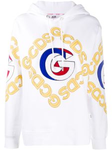 GCDS hoodie à logo imprimé - Blanc