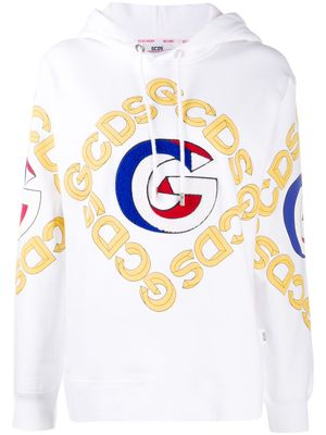 GCDS hoodie à logo imprimé - Blanc